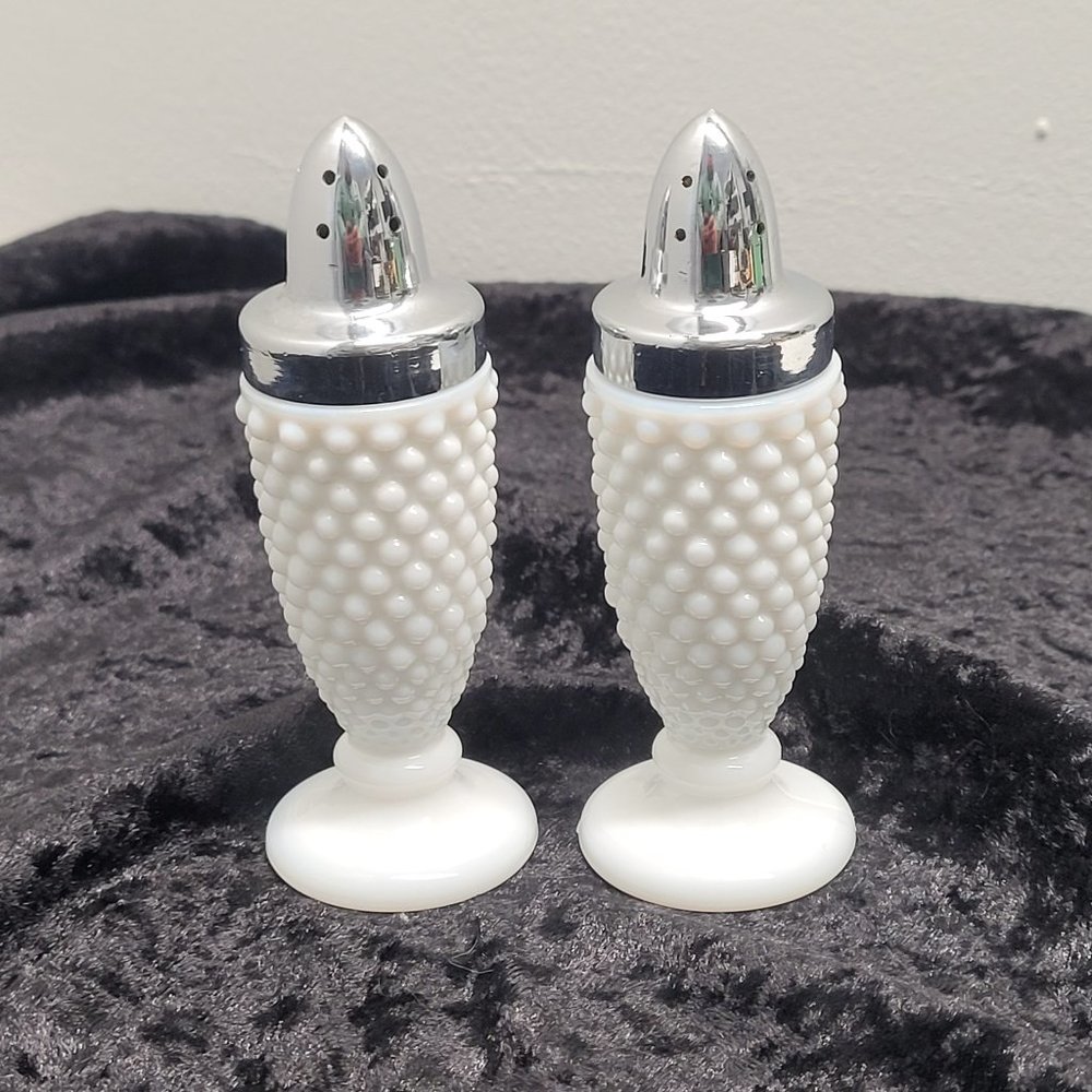 Westmoreland Milk Glass Hobnail Salt and Peper Shakers